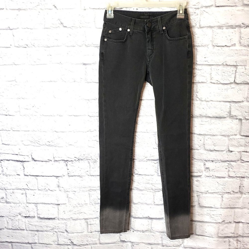 Victoria Beckham Grey Ombre Dipped Charcoal Jeans Size 24